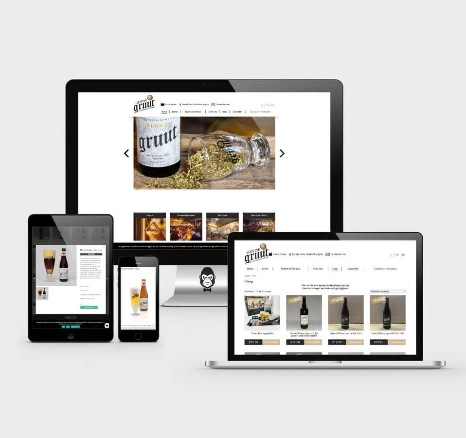 ontwerp webshop Gruut - webdesign Gent - Knappe Websites