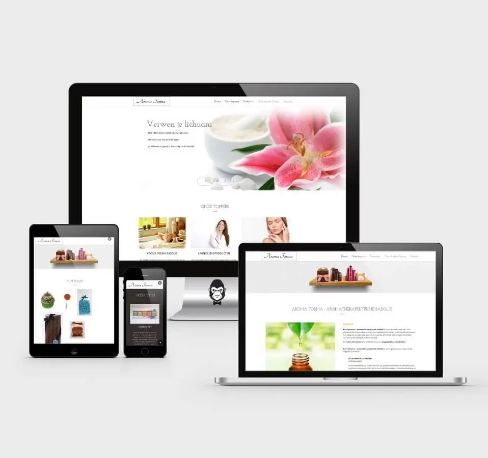 ontwerp website Aroma Forma - webdesign Gent - Knappe Websites