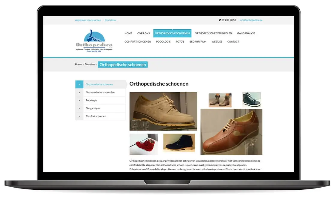 Webdesign Orthopedische schoenen